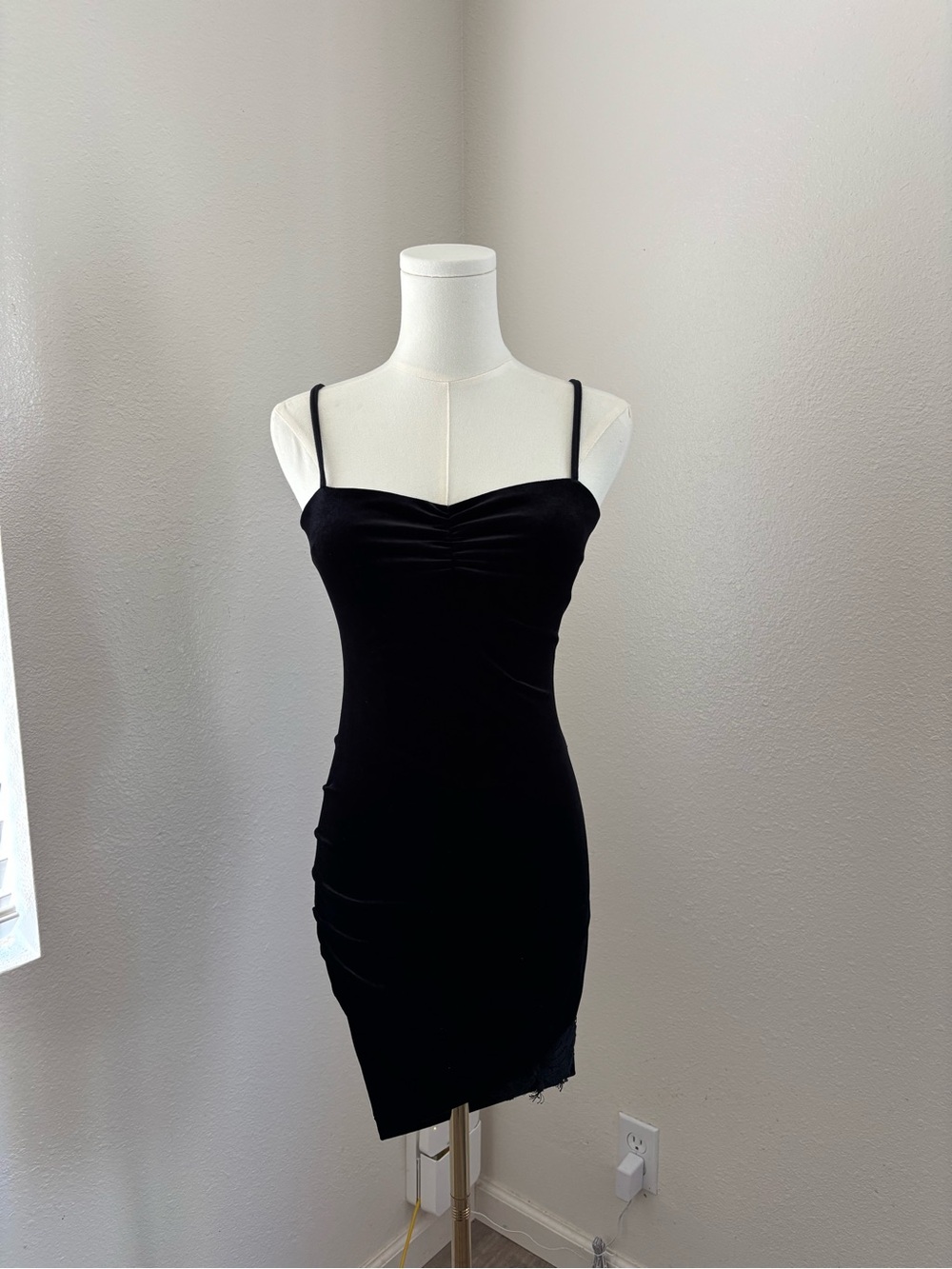 Forever 21 Black velvet mini dress